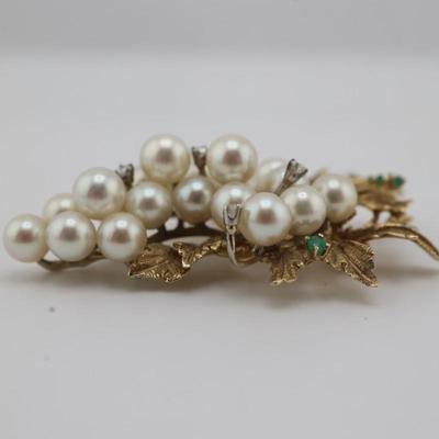 14kt Gold Leaf Brooch Pin
