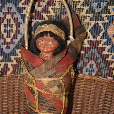 AUTHENTIC VINTAGE SKOOKUM CHILD DOLL IN CARRIER