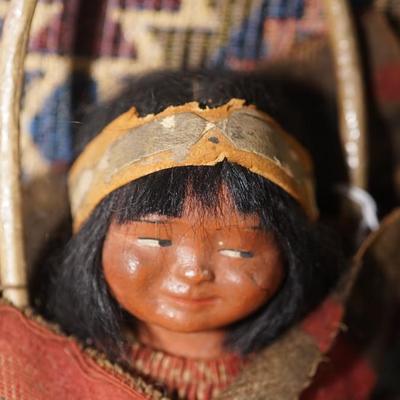 AUTHENTIC VINTAGE SKOOKUM CHILD DOLL IN CARRIER
