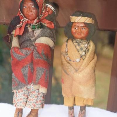 VINTAGE SKOOKUM DOLLS 1910-1940 WOMEN CARRYING CHILD AND YOUNG CHILD