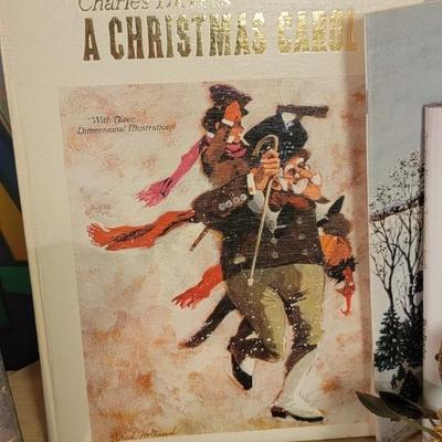 Candle, wreath, books cards