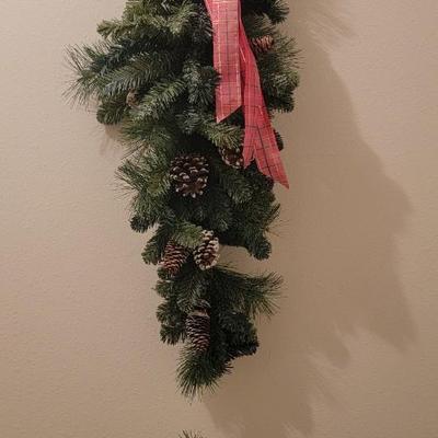 Covered basket, christmas items