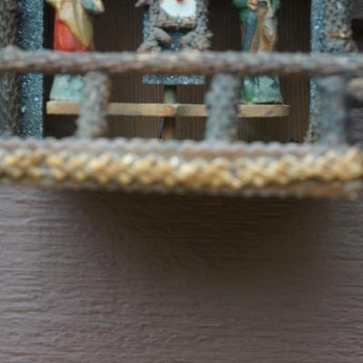 ANTIQUE GERMAN FOLK ART WEATHER COTTAGE MADE CHARMING LOG STYLE