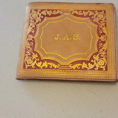 Vtg leather wallet & compact