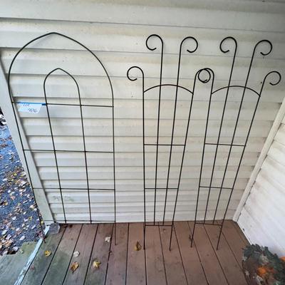 486 Trio of Iron Garden Trellis