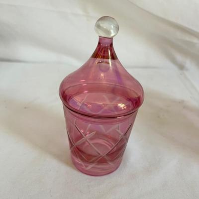 Rainbow Art and Cranberry Glass Jars & Vases (LR-MK)