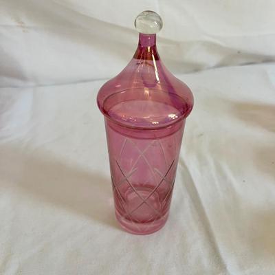 Rainbow Art and Cranberry Glass Jars & Vases (LR-MK)