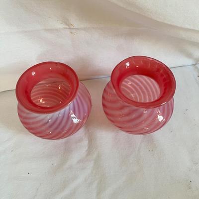 Rainbow Art and Cranberry Glass Jars & Vases (LR-MK)