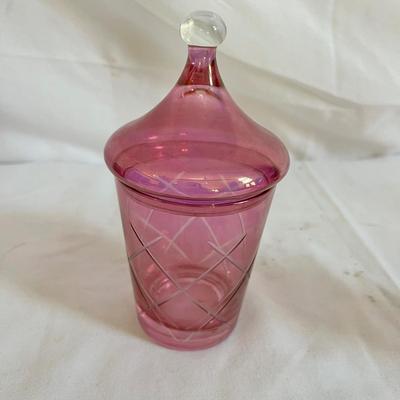 Rainbow Art and Cranberry Glass Jars & Vases (LR-MK)
