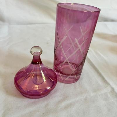 Rainbow Art and Cranberry Glass Jars & Vases (LR-MK)
