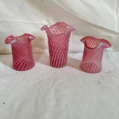 Rainbow Art and Cranberry Glass Jars & Vases (LR-MK)