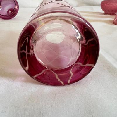 Rainbow Art and Cranberry Glass Jars & Vases (LR-MK)