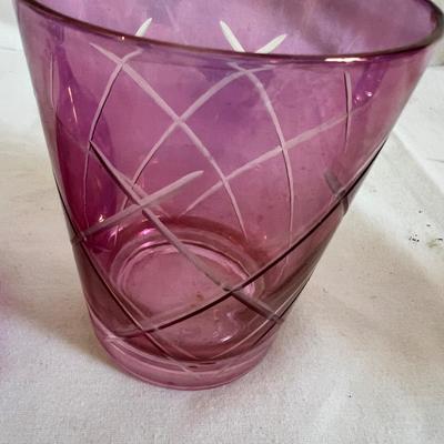 Rainbow Art and Cranberry Glass Jars & Vases (LR-MK)