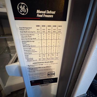 488 GE Manual Defrost Upright Freezer Model: CA 13SMB RWH