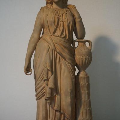 AMERICAN CLAY WORKS 1891-1899 SAMPSON & IPSON CLAY FIGURINE OF "REBECCA AT THE WELL" 16"
