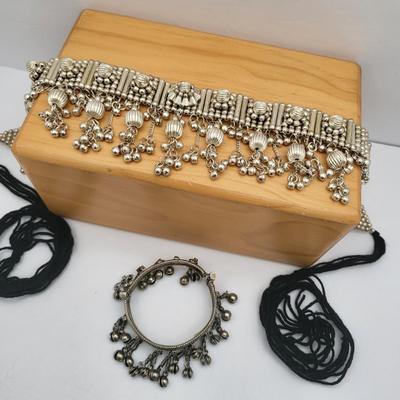 Silver Belly Dance Waist Jewelry & Jingle Bangle India