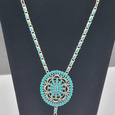 Amazing Detailed Opal Cluster 925 Silver Necklace 55.4gr