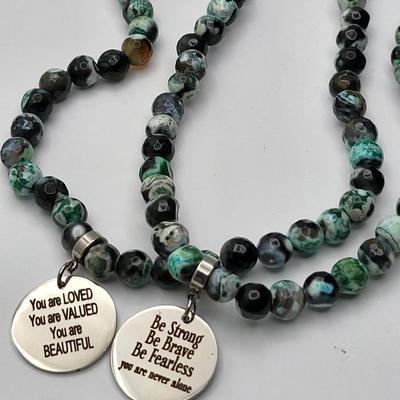 Various Stone Bracelets, Necklaces, Pendants & Brass Elephant