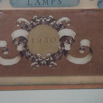 MAXFIELD PARRISH "ECTASY " FRAMED CALENDAR 1930 FOR EDISON LAMP WORKS