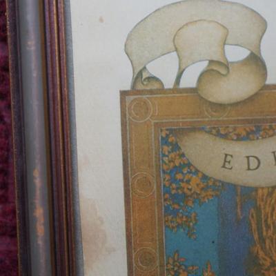 MAXFIELD PARRISH PRINT ADVERTISING FOR EDISON LIGHTING.FRAMED "AND NIGHT IS FLED"
