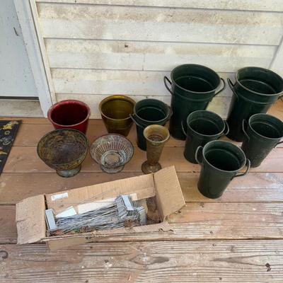 501 Mixed LOT of Metal/Tin Planters