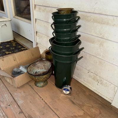 501 Mixed LOT of Metal/Tin Planters