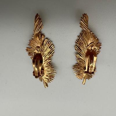 Gold Leaf Clip-on Earrings