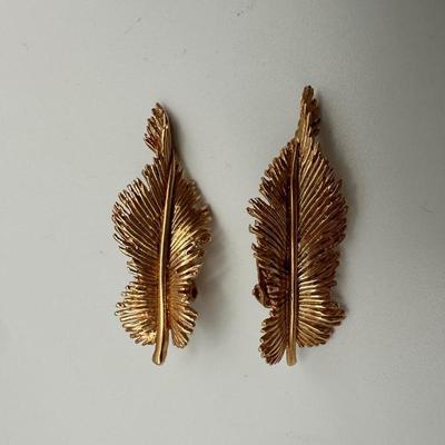 Gold Leaf Clip-on Earrings