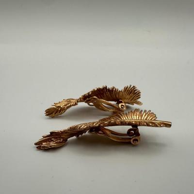 Gold Leaf Clip-on Earrings