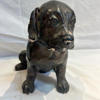 Dog Sculpture and Iron German Shepherd Book Ends(LR/MK)