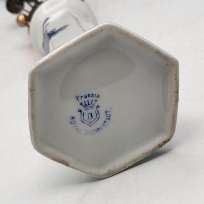 Antique Hat Pins & Porcelain Prussia Vanity Pin Holder