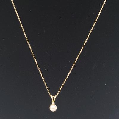 14k Pearl & CZ Necklaces - 2gr
