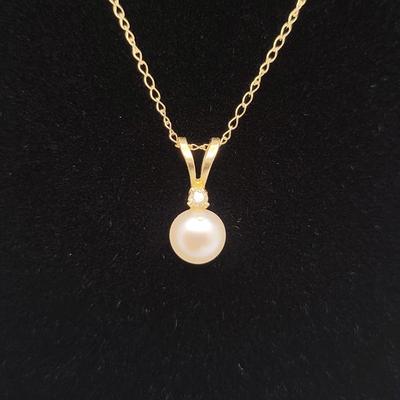 14k Pearl & CZ Necklaces - 2gr