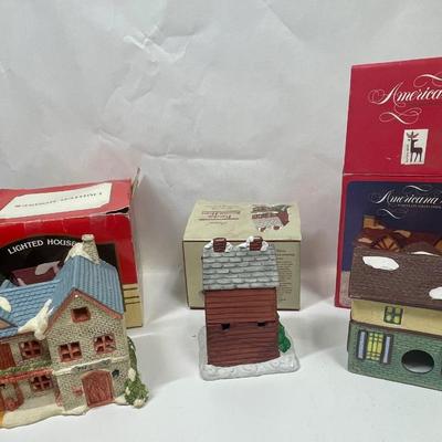 Lot of 3 Lighted Christmas Lighted Houses