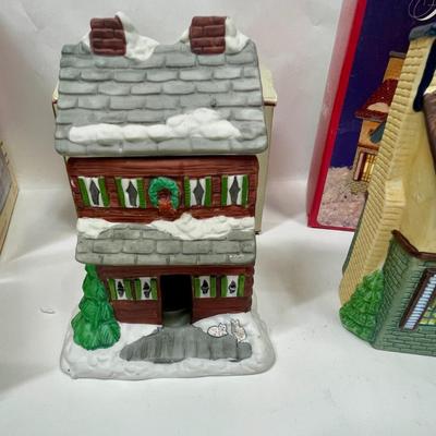 Lot of 3 Lighted Christmas Lighted Houses