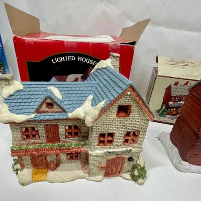 Lot of 3 Lighted Christmas Lighted Houses