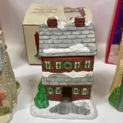 Lot of 3 Lighted Christmas Lighted Houses