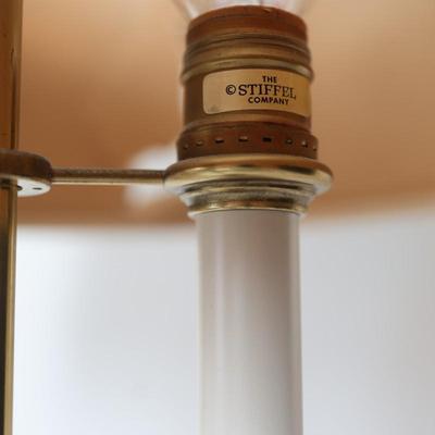 Vintage STIFFEL Brass Bouillotte Three Candle Table Lamp (See Details)