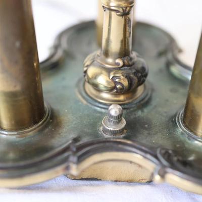 Vintage STIFFEL Brass Bouillotte Three Candle Table Lamp (See Details)