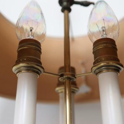 Vintage STIFFEL Brass Bouillotte Three Candle Table Lamp (See Details)