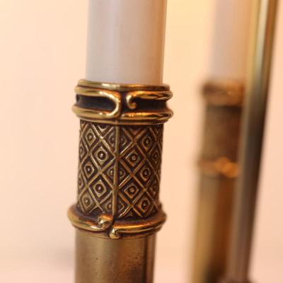 Vintage STIFFEL Brass Bouillotte Three Candle Table Lamp (See Details)