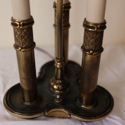 Vintage STIFFEL Brass Bouillotte Three Candle Table Lamp (See Details)