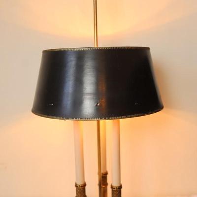 Vintage STIFFEL Brass Bouillotte Three Candle Table Lamp (See Details)