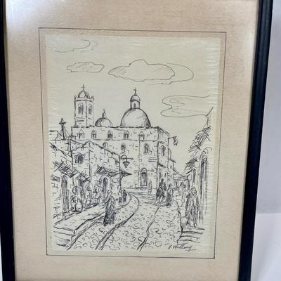 Drawing City framed signed