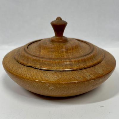 Handmade Wood Box with Lid Round smooth finish