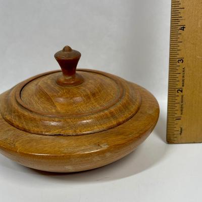 Handmade Wood Box with Lid Round smooth finish