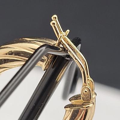 14k Gold Italy Hoop Earrings - 1.4gr
