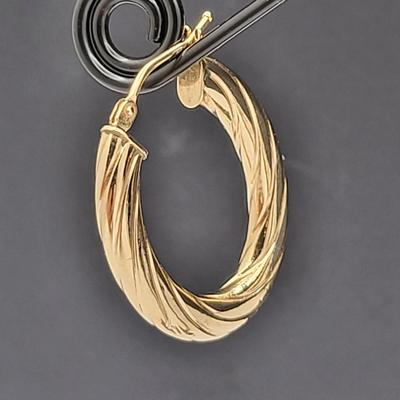 14k Gold Italy Hoop Earrings - 1.4gr