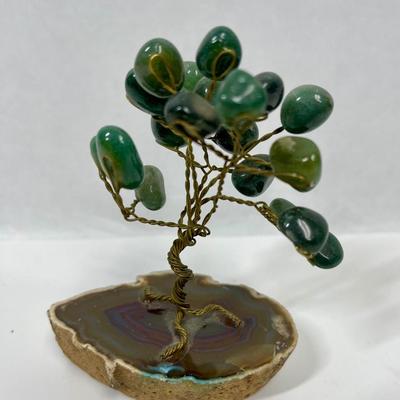 Green Jade Crystals - Chakra Tree of Life Decor - Jade Stone - Crystal Tree - Crystals of Luck - Bonsai Tree