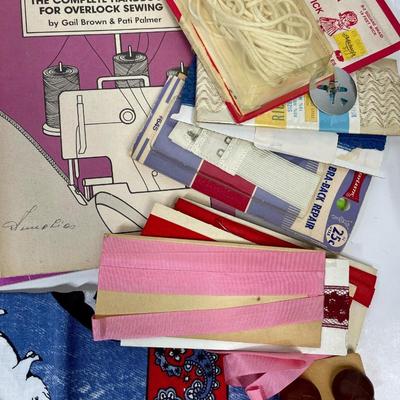 Sewing Notions Lot, vintage guides, rulers, binding, patches, buttons, etc